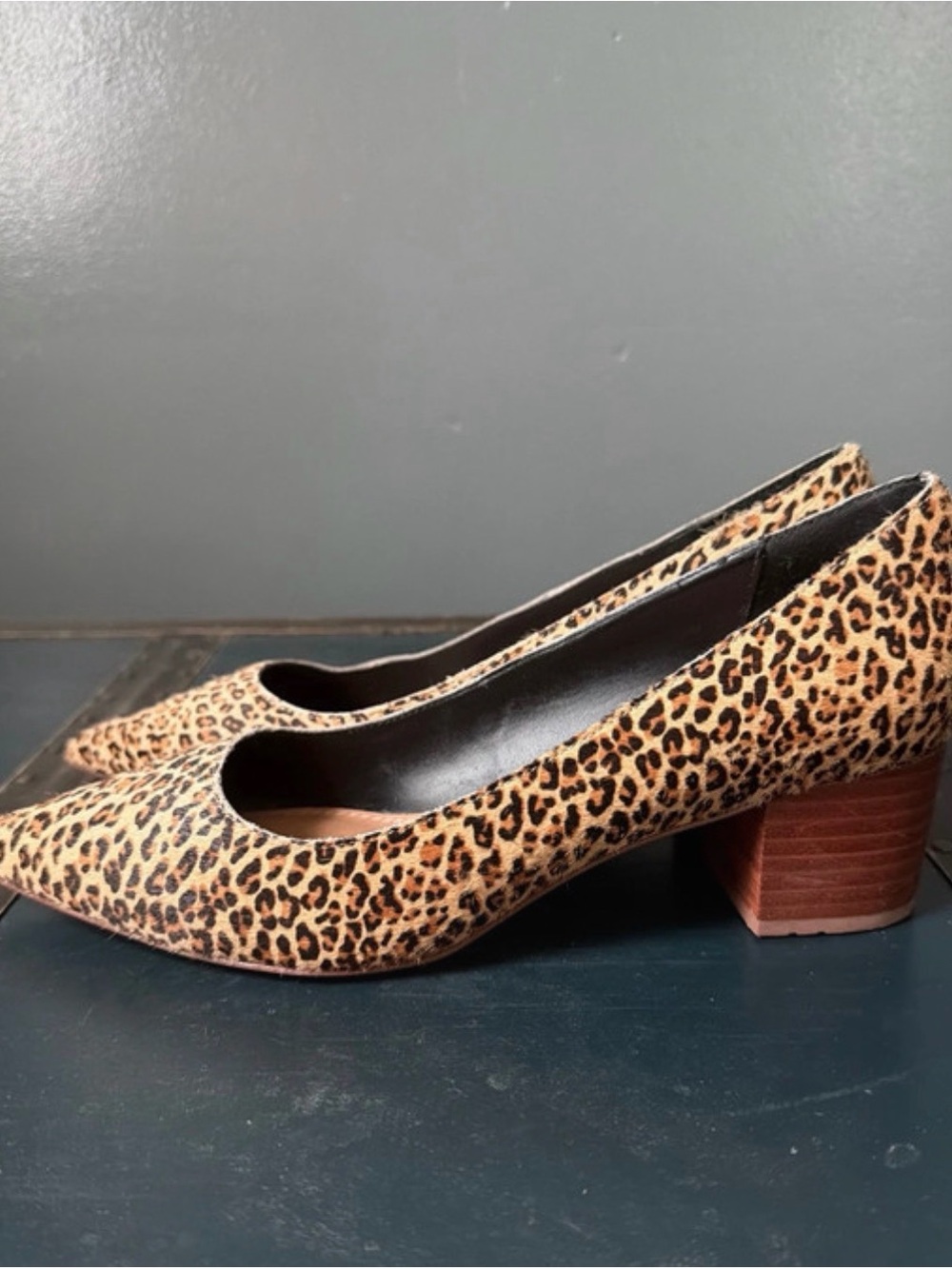 Leopard Print Block Heel Pumps - Women's Animal Print Heels
